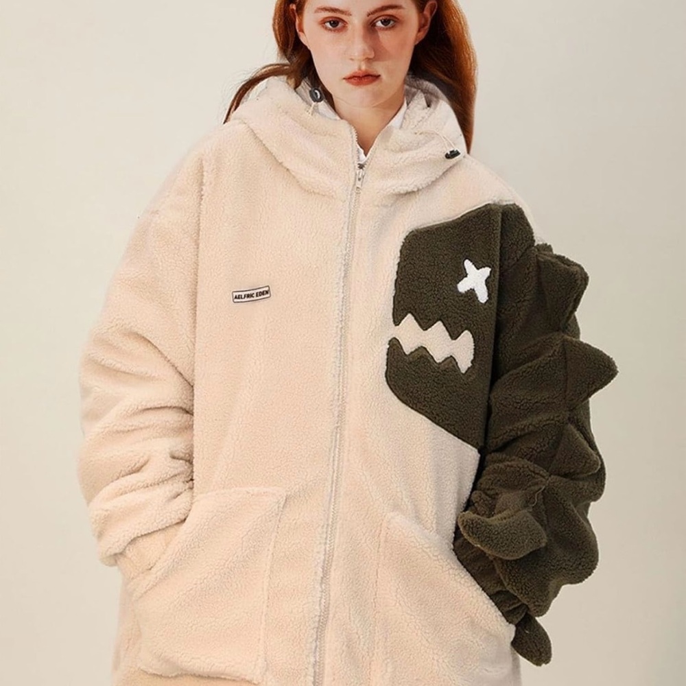 Aelfric Eden Cream and Olive Teddy Jacket